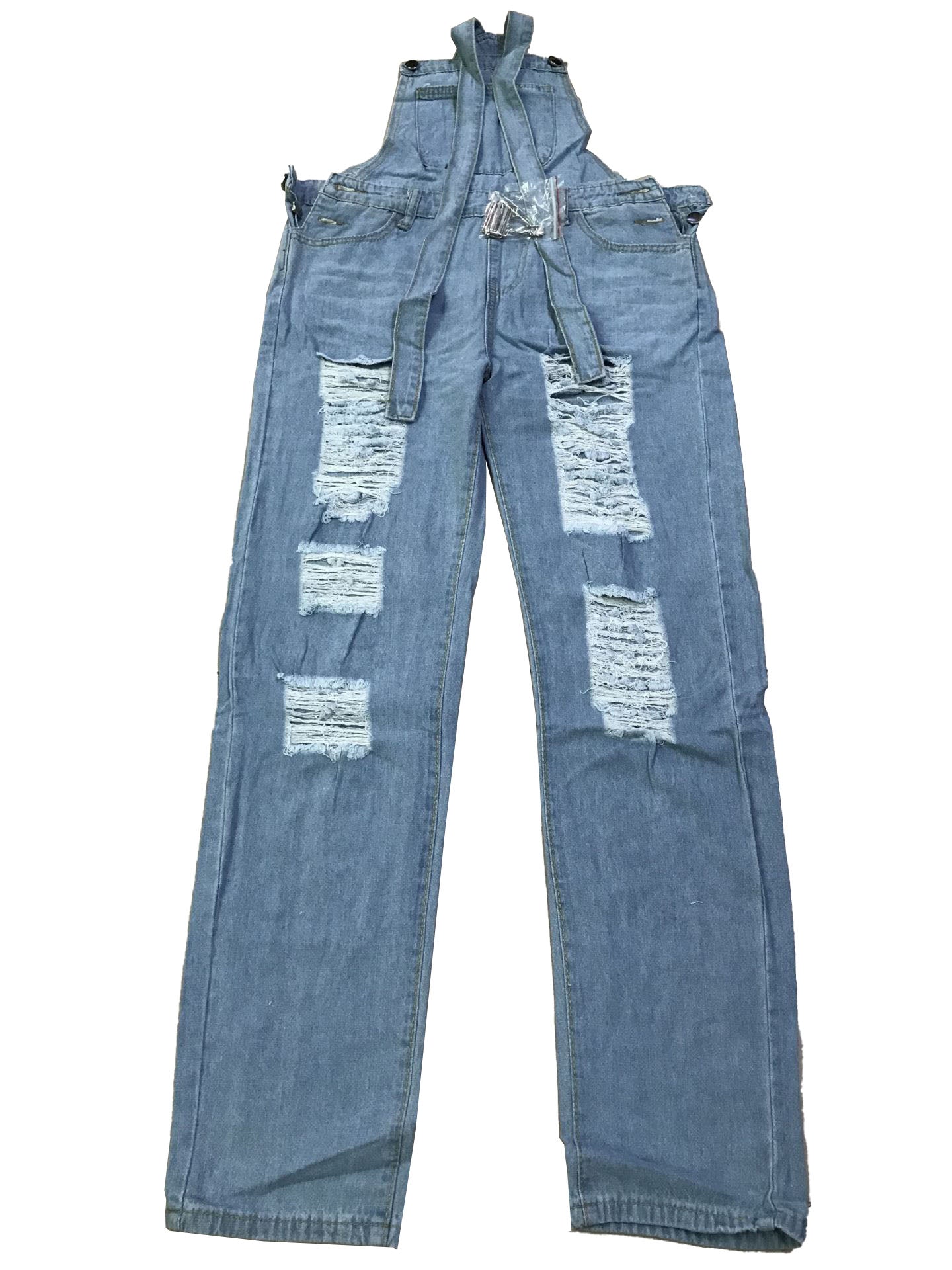 Distressed Denim Jumpsuit