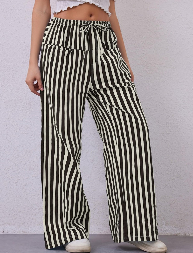 High-Waisted Striped Lounge Pants