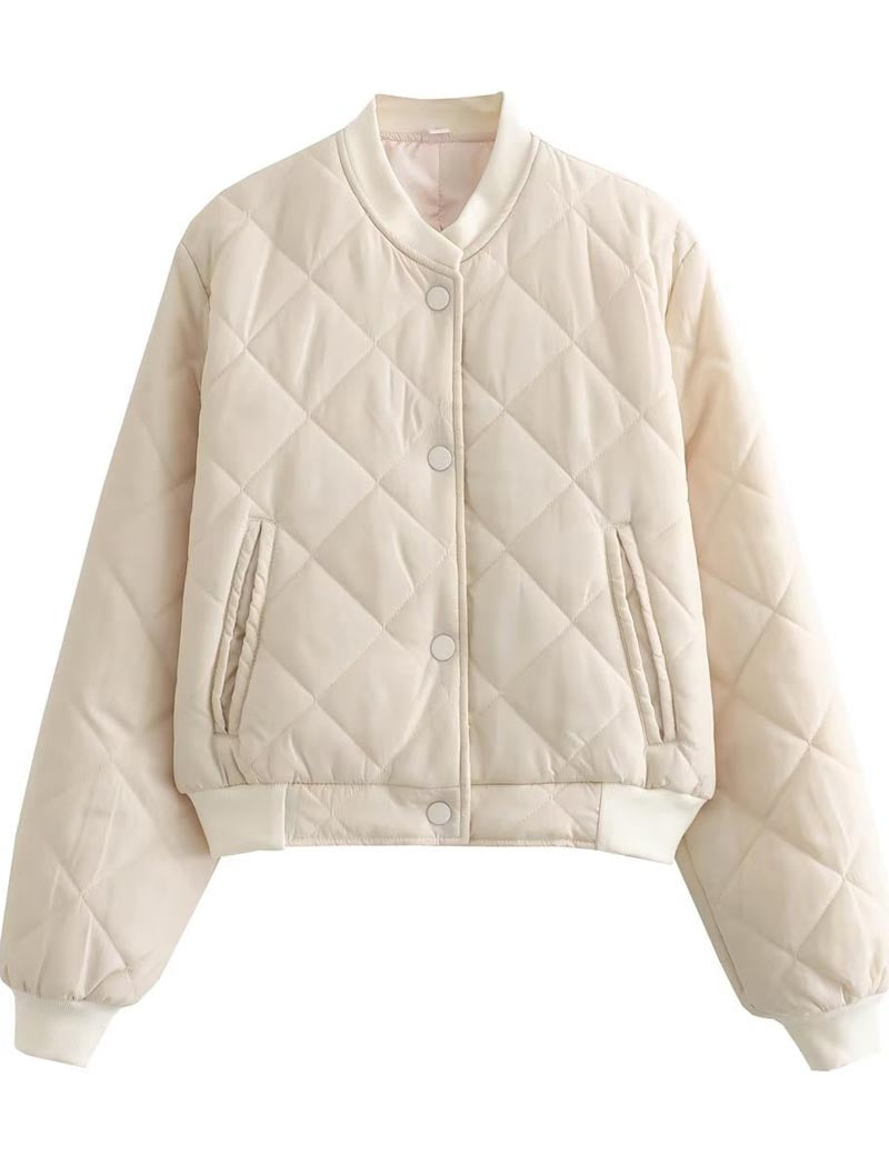 Quilted Cropped Bomber Jacket