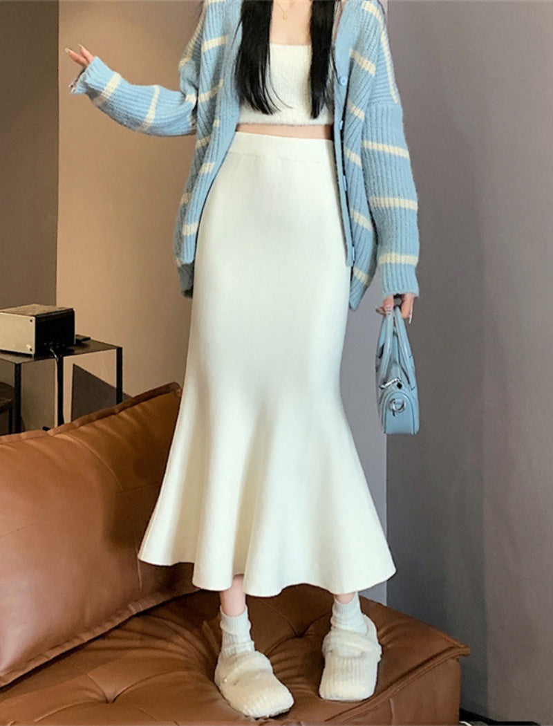 Flared High Waist Midi Skirt