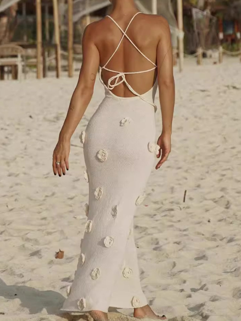 Rosette Bodycon Maxi Cami Dress