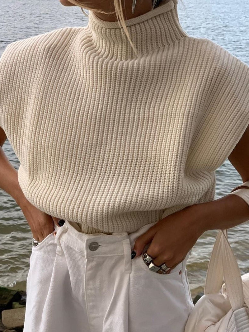 Solid Mock Neck Sweater
