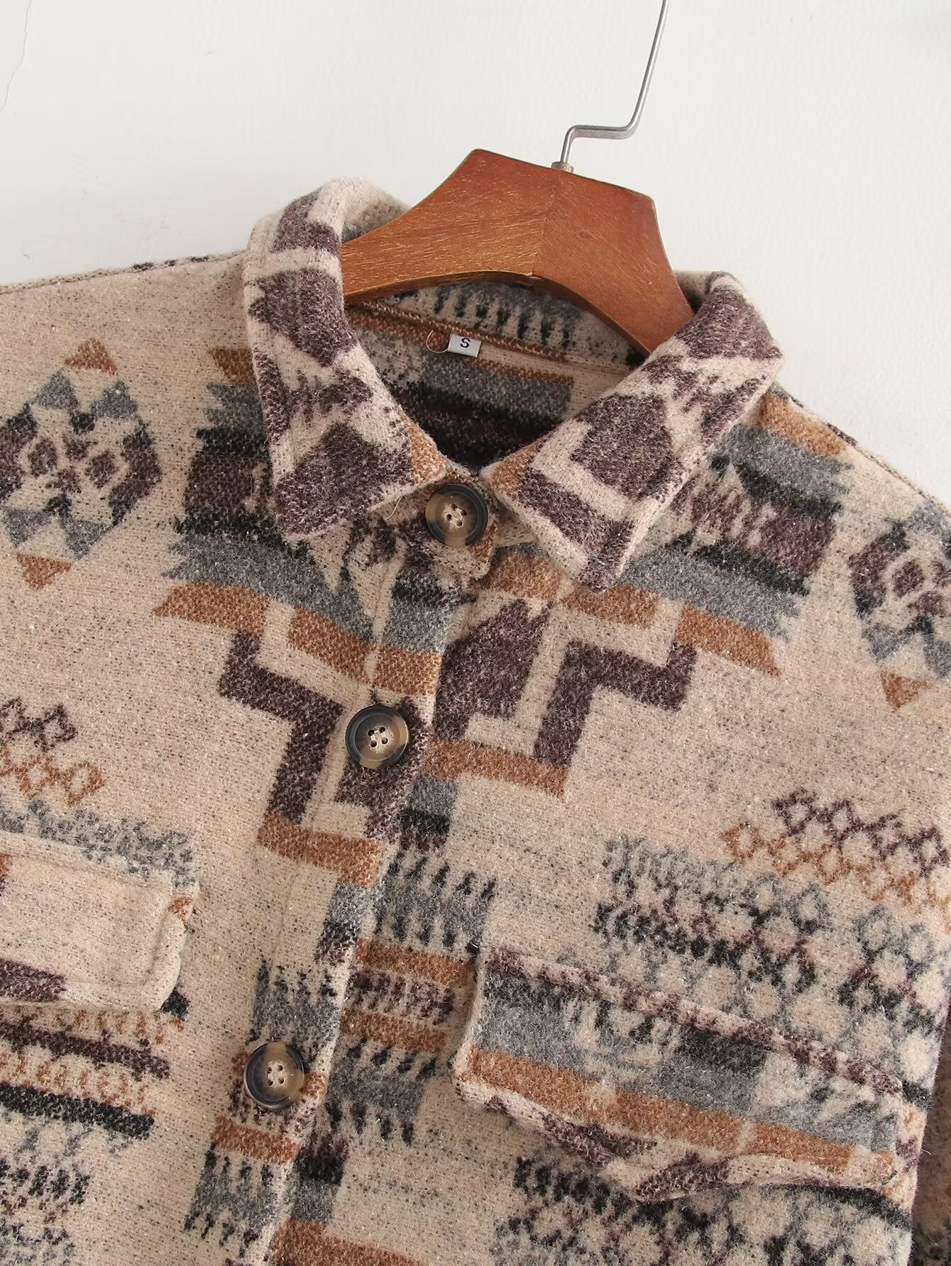 Geometric Print Shacket