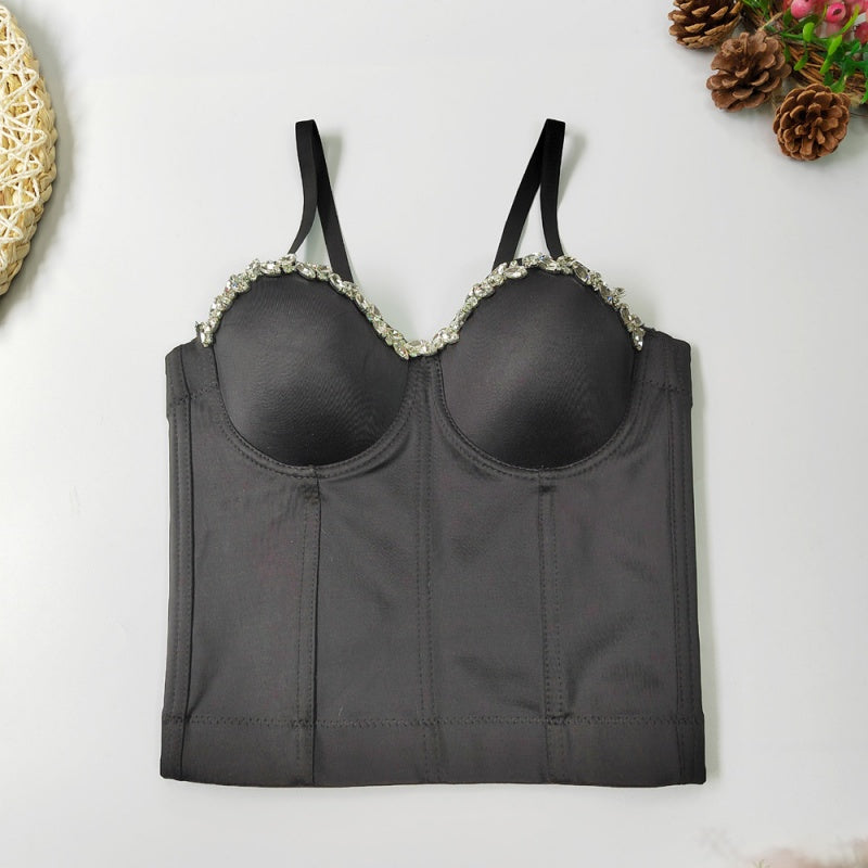 Rhinestone Beaded Waist Cinching Corset