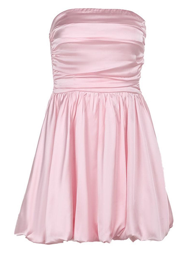 Ruched Strapless Mini Dress