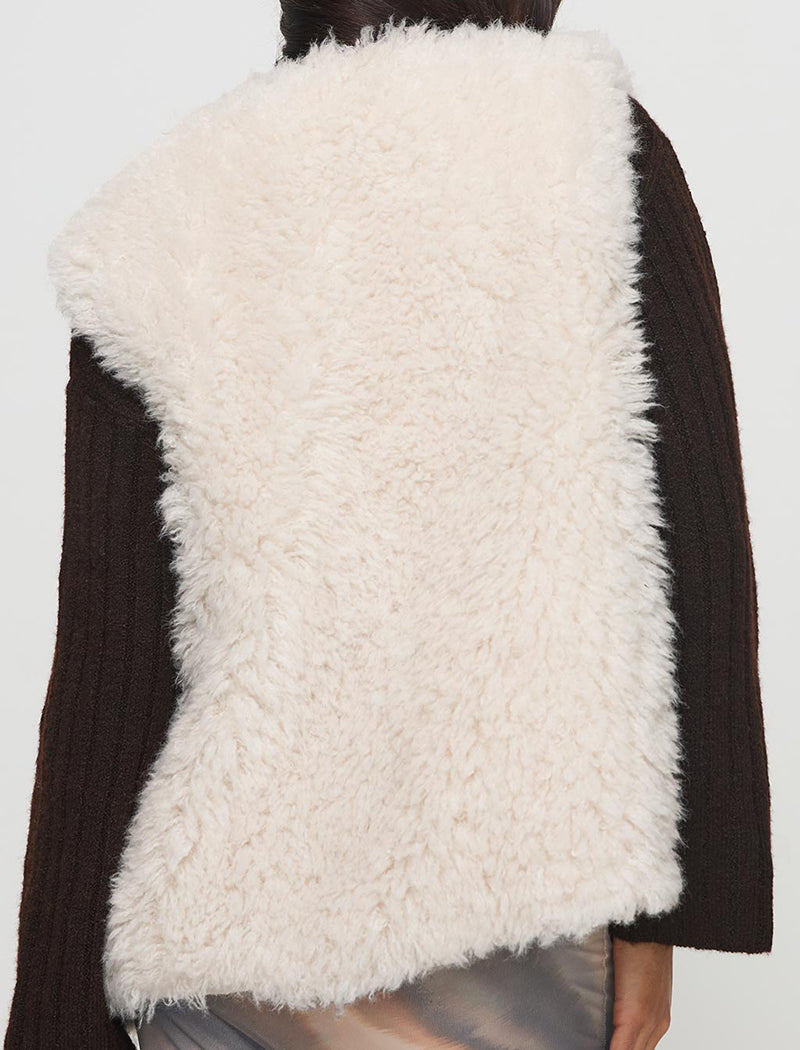 Fuzzy Sleeveless Open-Front Vest