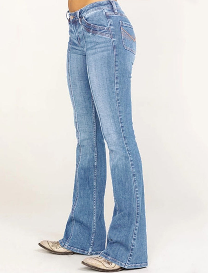 Slim-Fit Washed Flare Pants