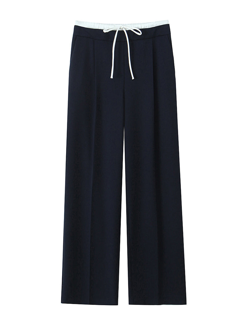 High-Waisted Wide Leg Drawstring Pants