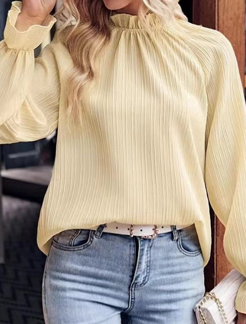 Ruffle Long-Sleeve Blouse