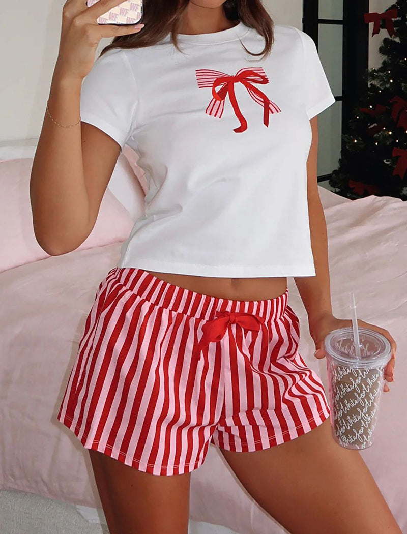 Bow Print Pajama Set