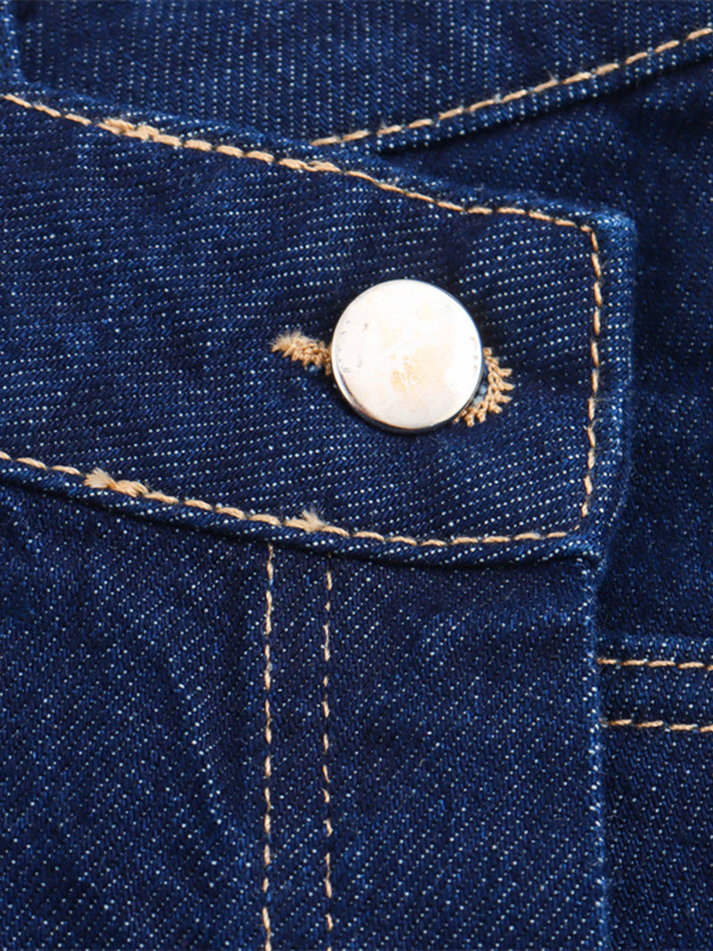 High-Waisted Denim Skort