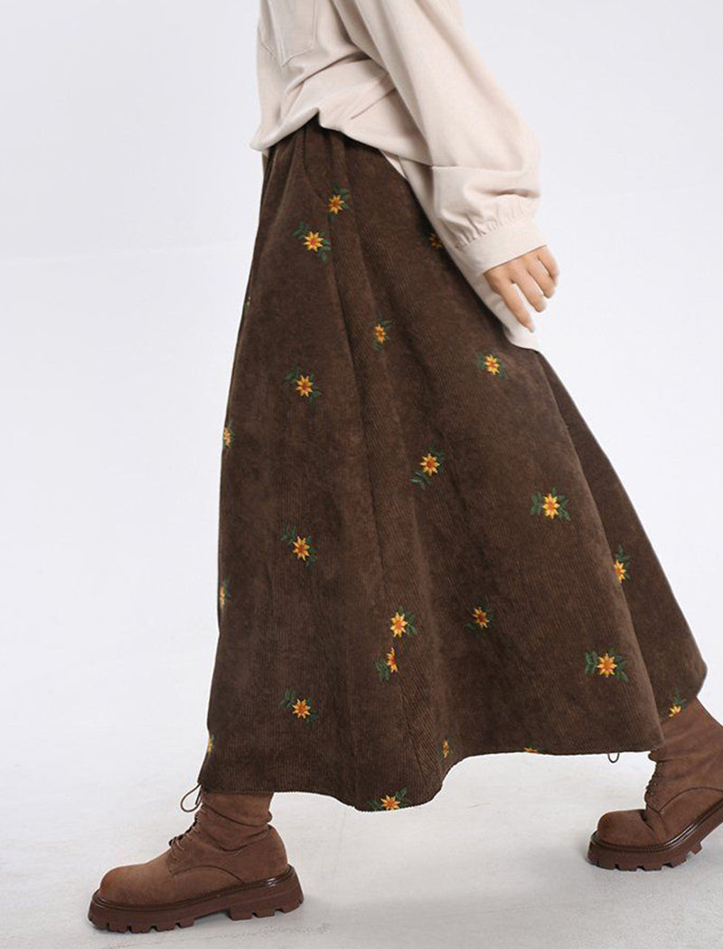Corduroy A-Line Skirt