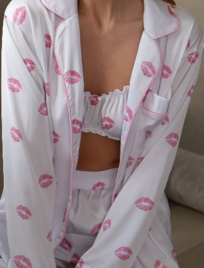 Three-Piece Printed Pajama Set