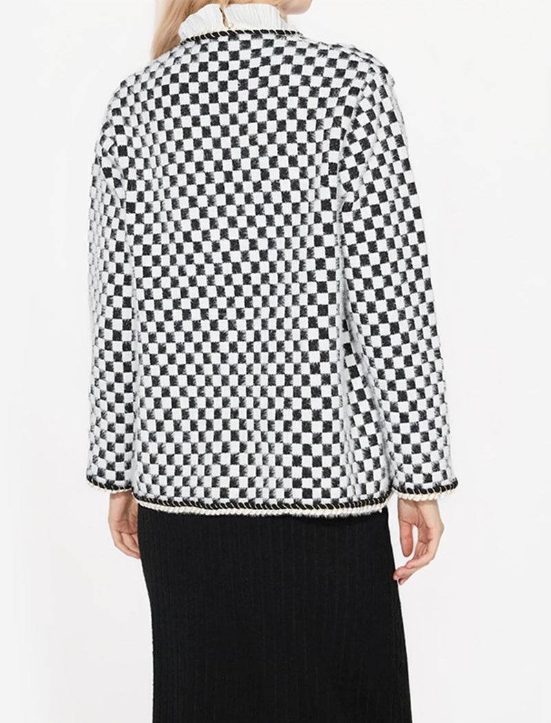 Round Neck Single-Button Long Sleeve Coat