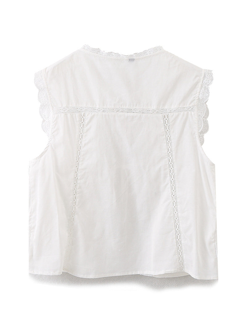 Lace Tie-Front Vest