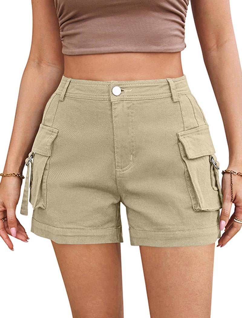 High-Rise Cargo Pocket Shorts