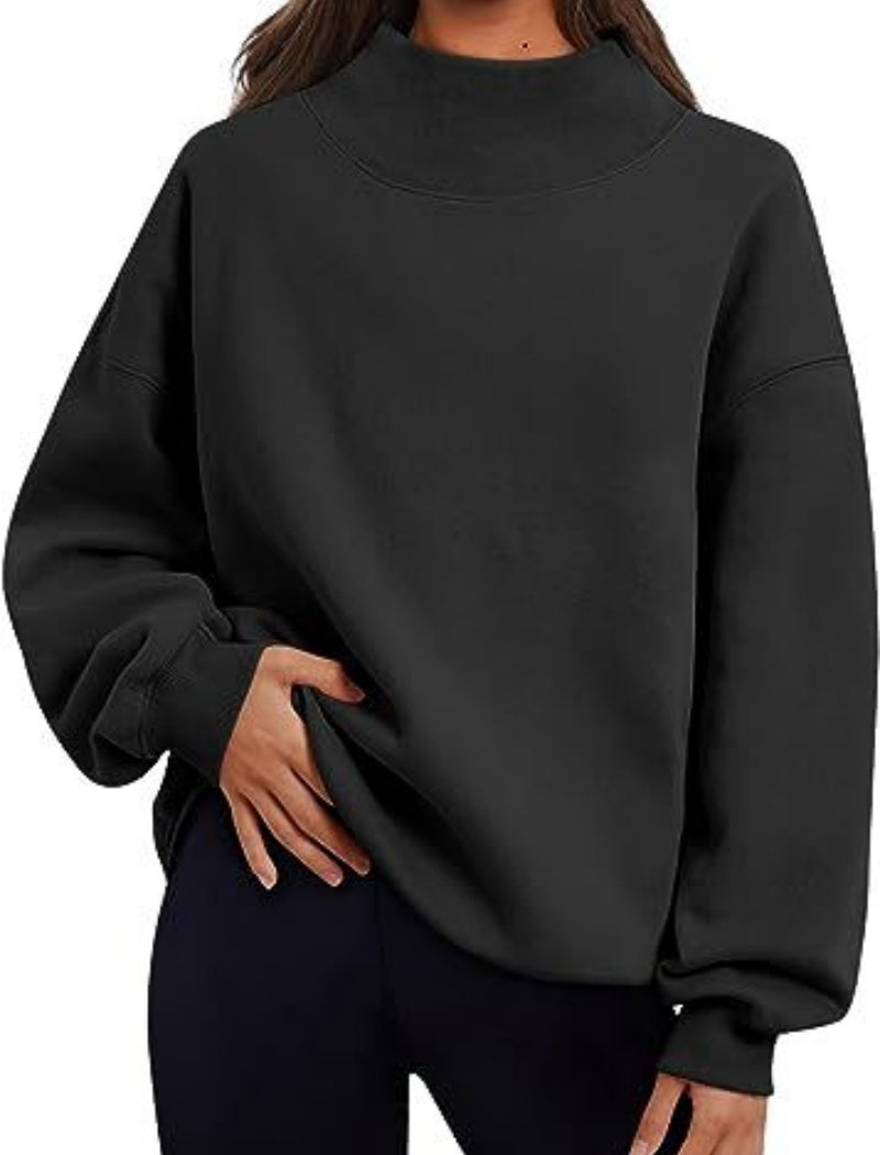 Mock Neck Oversized Pullover