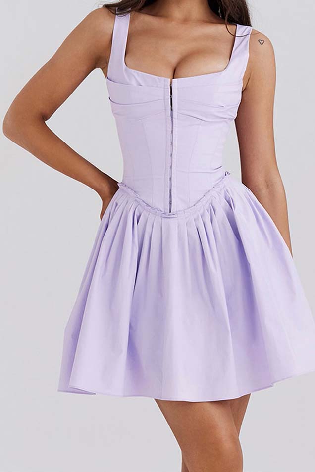 Square Neck Bustier Mini Dress