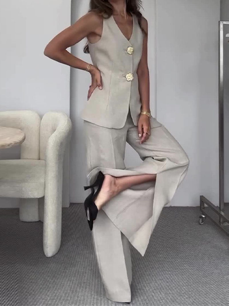 Fitted Vest and Trouser Pant Set