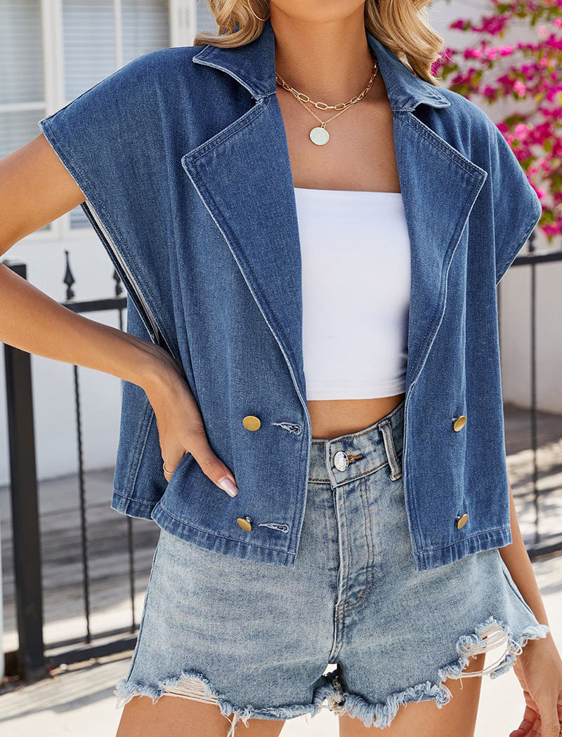 Sleeveless Denim Vest