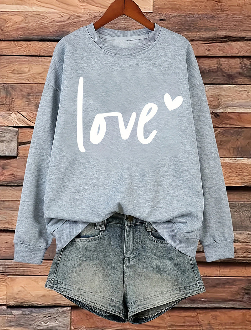 Oversized Love Print Top
