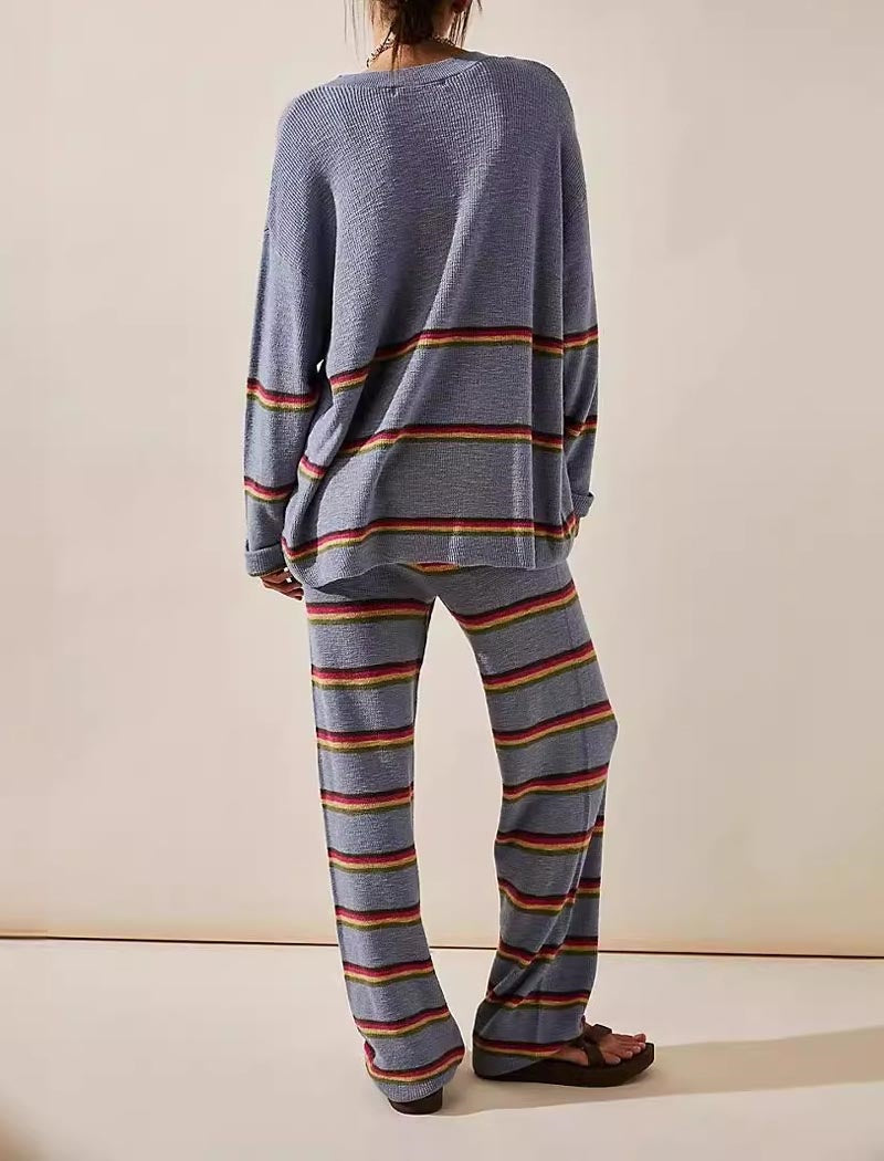 Striped Knit Matching Set