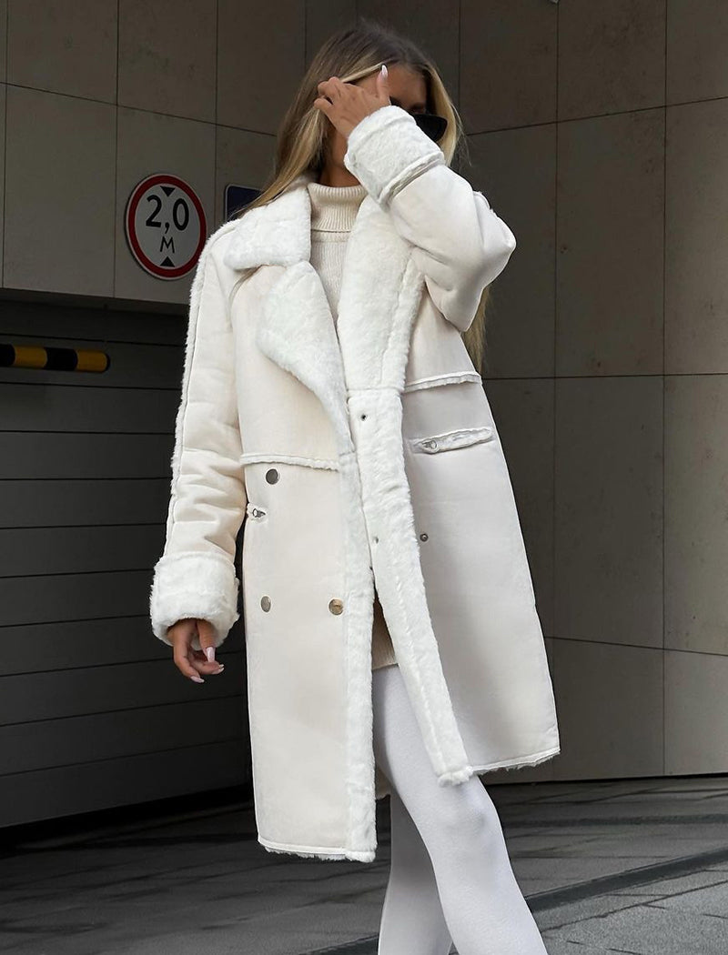 Shearling-Lined Oversized Coat