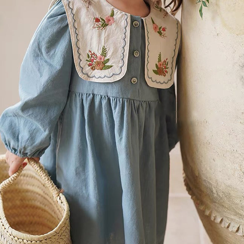 Graphic Long-Sleeve Midi Dress (Kids)