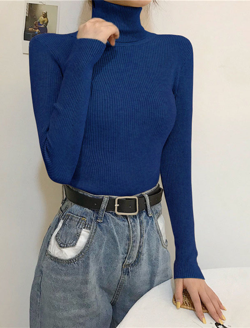 Ribbed Long Sleeve Turtleneck Top