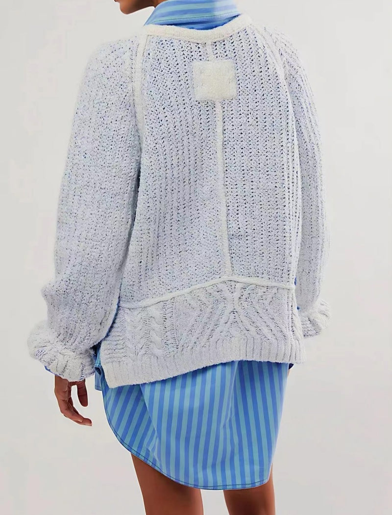 Layered Knit Pullover Sweater