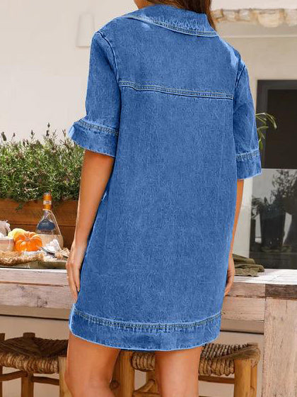 Denim Pocket Mini Dress