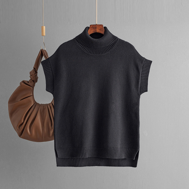 Sleeveless Turtleneck Knit Top