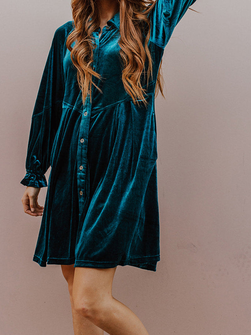 Button-Front Mini Dress