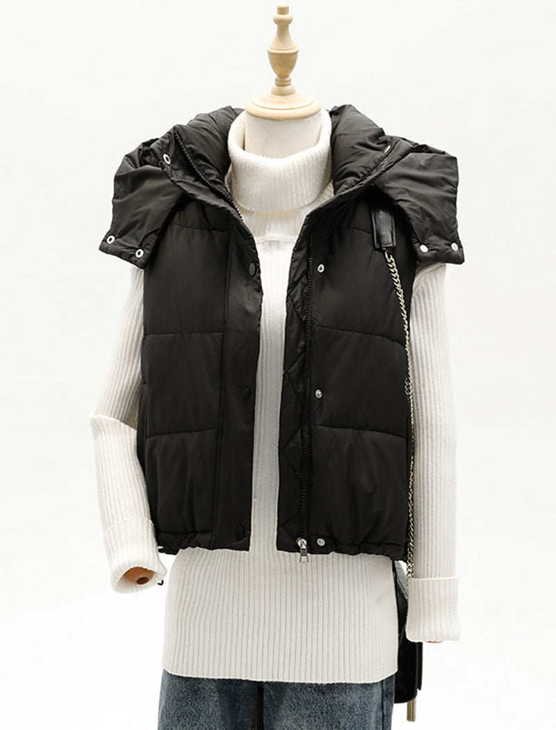 Hooded Quilted Puffer Vest
