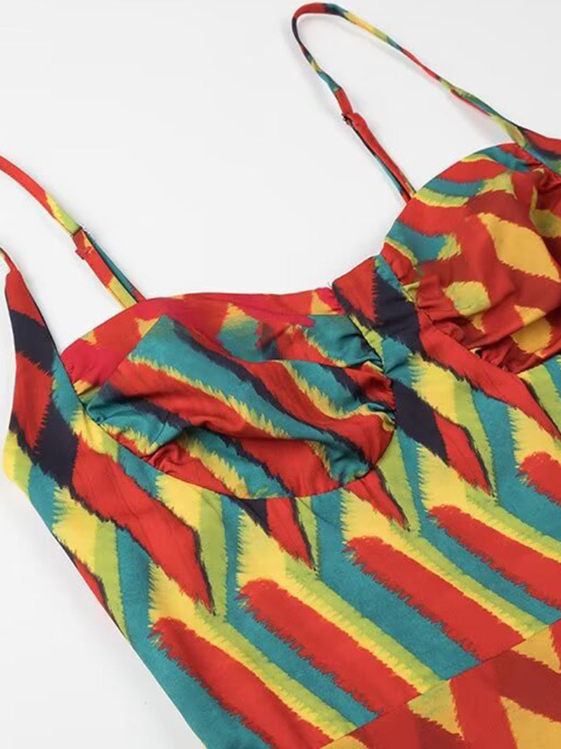 Geometric Print Maxi Cami Dress