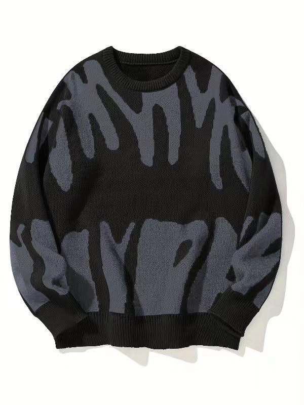Colorblock Graphic Sweater