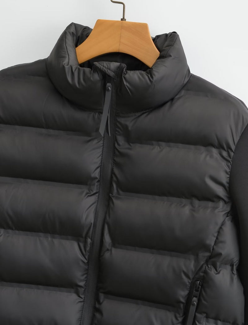 Cropped Puffer Jacket with Zipper