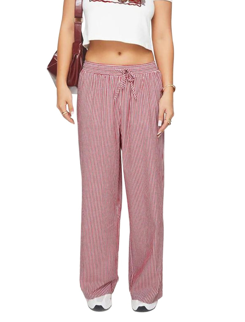 Striped High-Waist Wide-Leg Pants