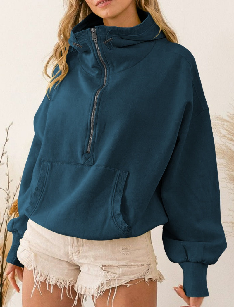 Half-Zip Pullover with Front Pocket