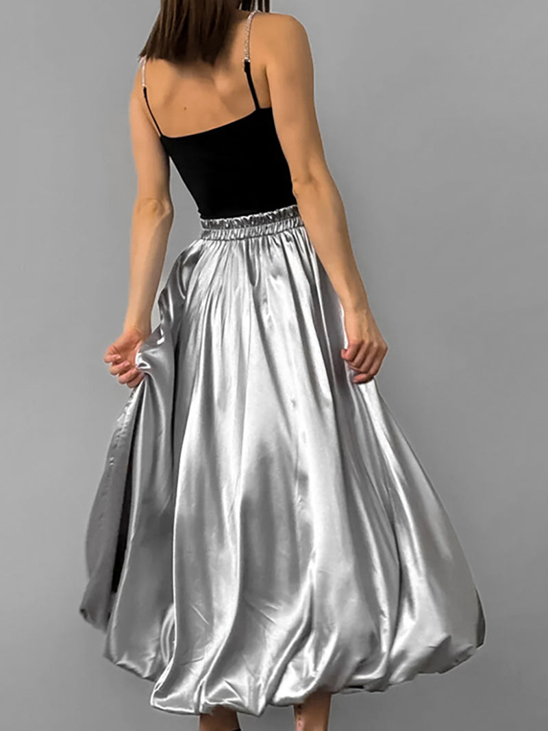 High-Waisted Flowing Maxi Skirt