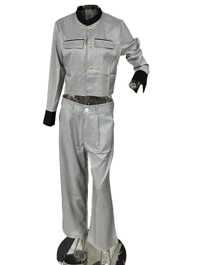 Cropped Blazer and Pants Set