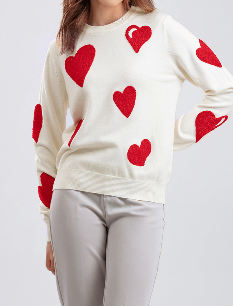 Oversized Heart Knit Pullover