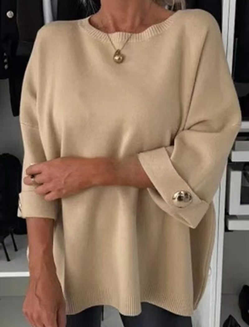 Relaxed Buttoned Knit Top