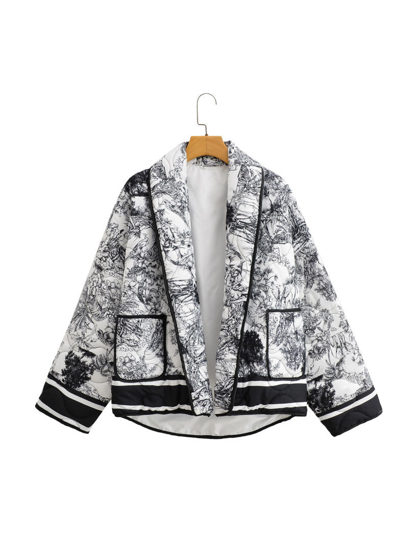 Graphic Quilted Coat