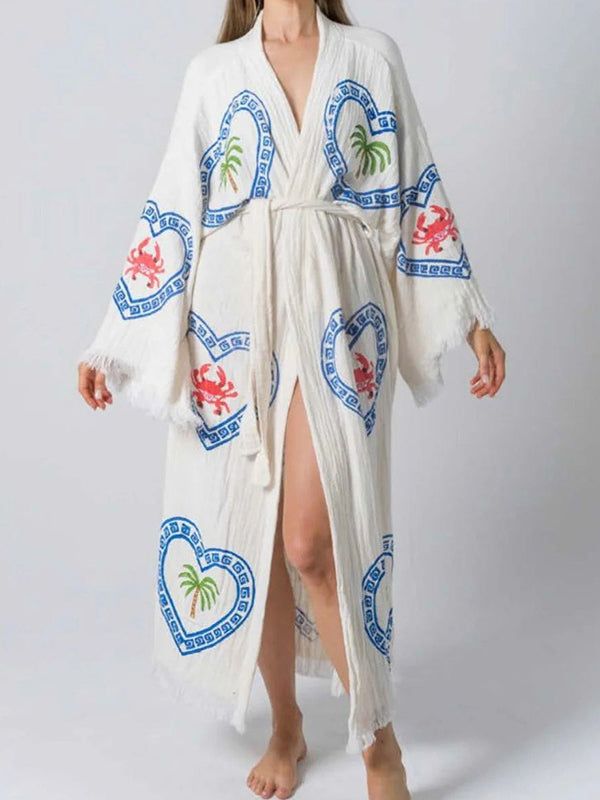 Graphic Belted Robe
