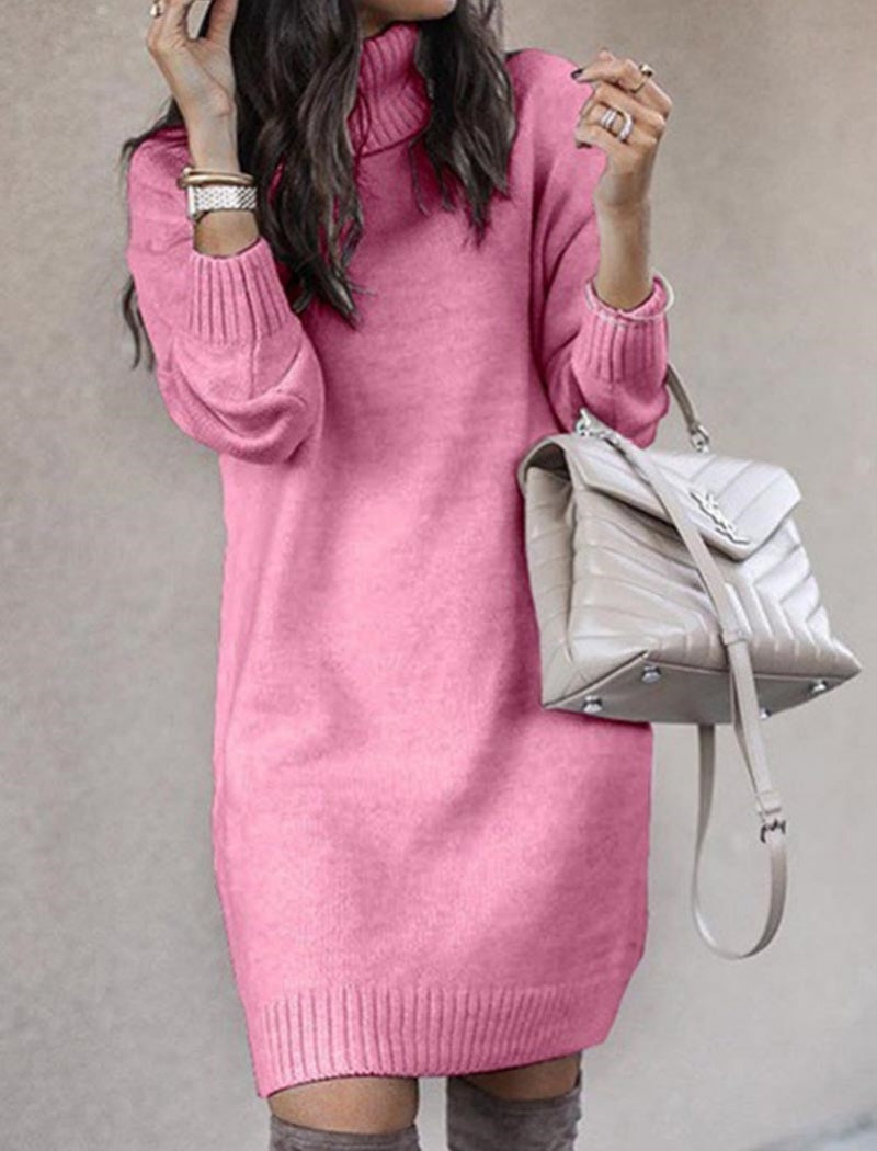 High-Neck Knit Sweater