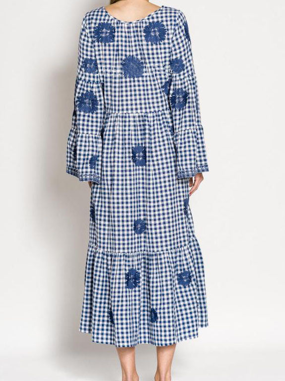 Floral Gingham Maxi Dress