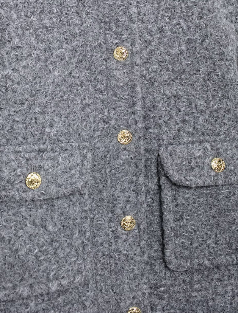 Pearl Tweed Round Neck Cropped Jacket