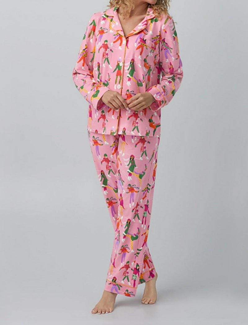 Buttoned Pajama Set with Playful Print