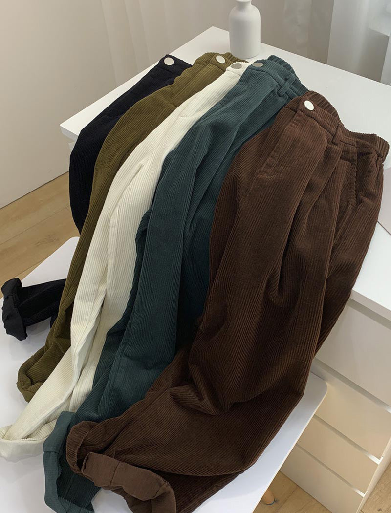 Wide-Leg Corduroy Trousers